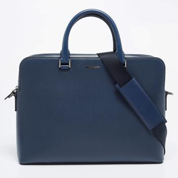 mk托特包, [二手商品] Michael Kors | Michael Kors Navy Blue Leather Harrison Briefcase商品图片 3.5折