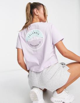 Columbia | Columbia Unionville back print cropped t-shirt in lilac Exclusive at ASOS商品图片,