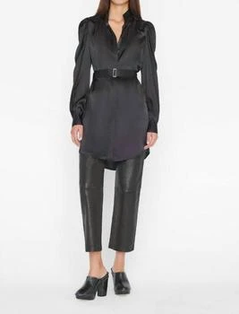 FRAME | Gillian Long Sleeve Mini Dress In Noir 6.3折
