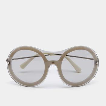 推荐Emporio Armani White/Grey 4055 Round Shield Sunglasses商品