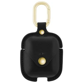 WITHit | Black Leather Apple AirPods Case with Gold-Tone Snap Closure and Carabiner Clip,商家Macy's,价格¥263