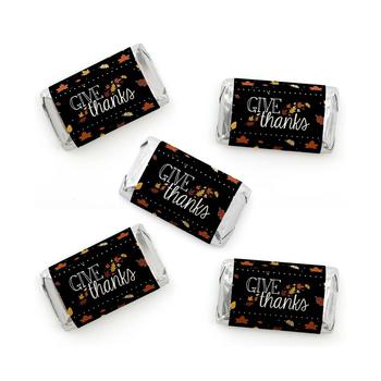 Big Dot of Happiness | Give Thanks - Mini Candy Bar Wrapper Stickers - Thanksgiving Party Small Favors - 40 Count商品图片,