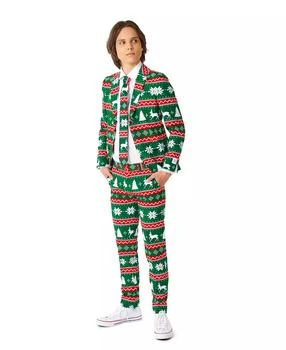 OppoSuits | Big Boys Festive Christmas Party Outfit Including Blazer, Pants and Tie Suit Set,商家Macy's,价格¥661