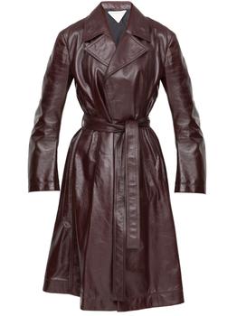 Bottega Veneta | Bordeaux leather trench coat商品图片,7.4折