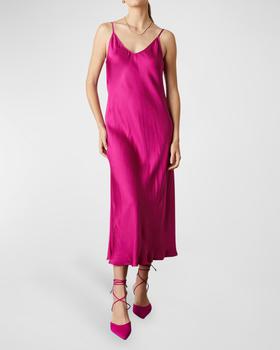 商品Velvet | Poppy V-Neck Midi Slip Dress,商家Neiman Marcus,价格¥1173图片