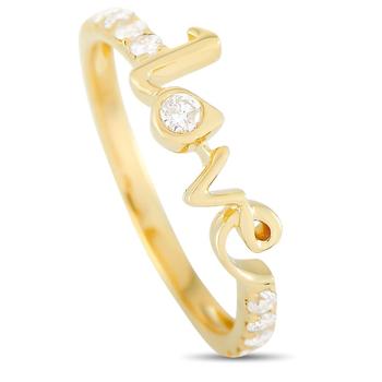 商品14K Yellow Gold 0.25 ct Diamond Love Ring图片
