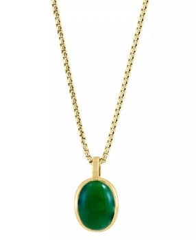 Effy | EFFY® Men's Dyed Jade Oval Cabochon 22" Pendant Necklace in Gold-Plated Silver,商家Macy's,价格¥2185