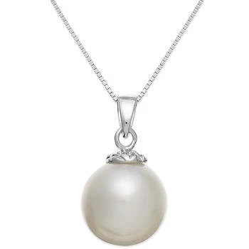 Macy's | 14k White Gold White South Sea Pearl Pendant Necklace (10mm),商家Macy's,价格¥2603