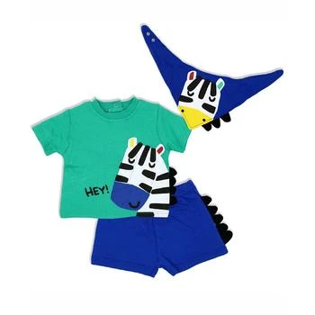Baby Boys Zebra T Shirt, Shorts and Bib, 3 Piece Set