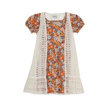 商品Rare Editions | Big Girls Dress, Jewelry, and Crochet Vest, 3 Piece Set,商家Macy's,价格¥523图片