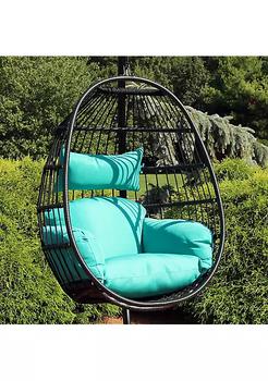美妆蛋眼影, Sunnydaze Decor | Sunnydaze Dalia Hanging Egg Chair with Seat Cushions - 45-Inch商品图片 8.3折