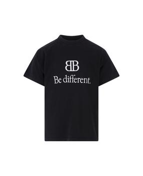 Balenciaga | Woman Bb Be Different Large Fit T-shirt In Black商品图片,8.1折