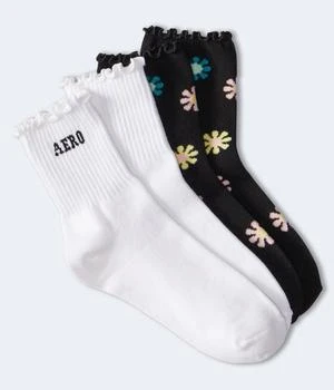 Aeropostale | Aeropostale Flower & Logo Crew Sock 2-Pack 3.9折