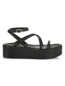 Stuart Weitzman | SummerLift Leather Flatform Ankle-Strap Sandals商品图片,3.7折