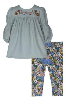 Iris & Ivy | Embroidered Top & Floral Leggings Set,商家Nordstrom Rack,价格¥116