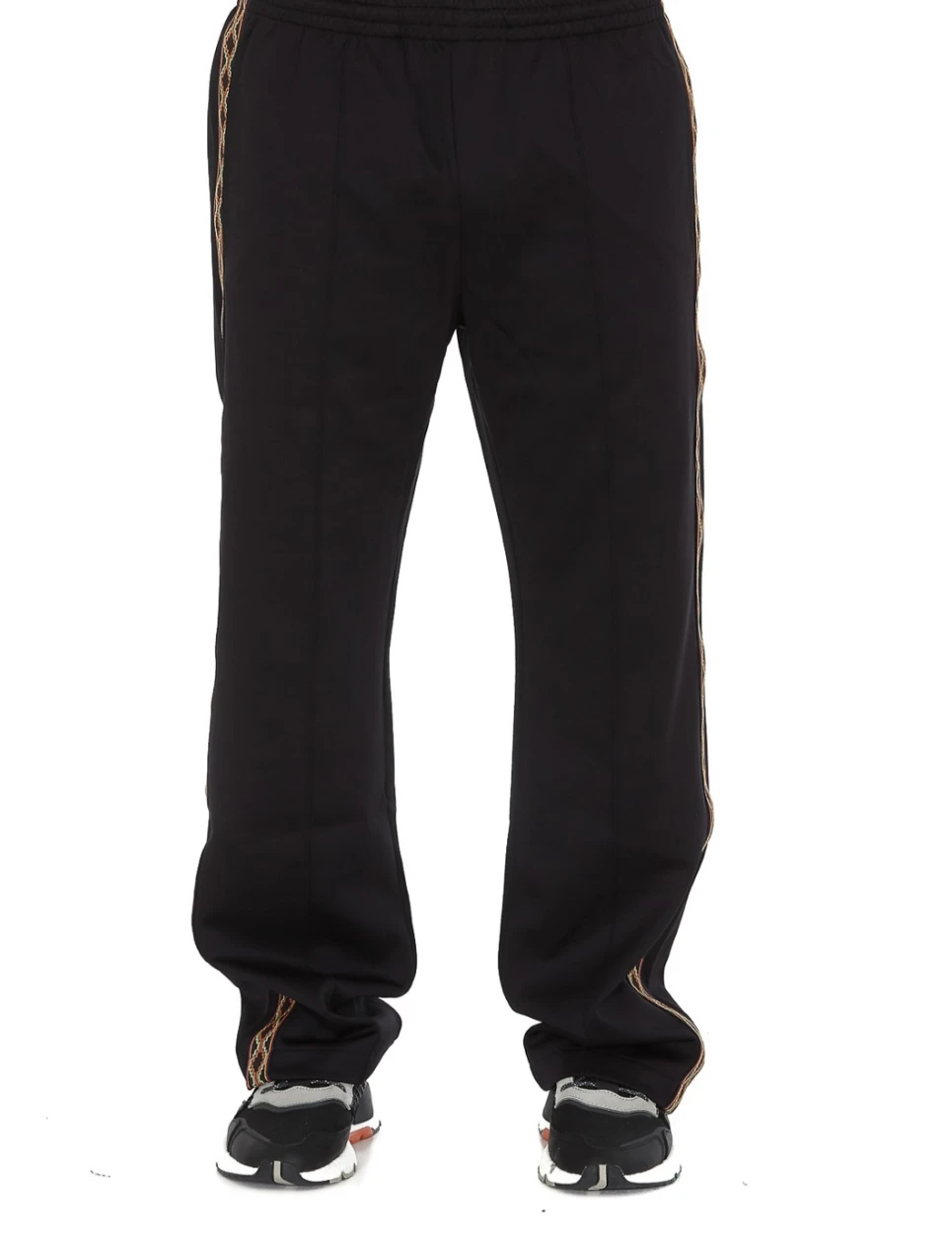 推荐 Marcelo Burlon Techno 棉质运动裤 侧面饰有彩色徽标带、松紧带、 两个前贴边袋和一个后袋 CMCA160F20JER001-1020商品