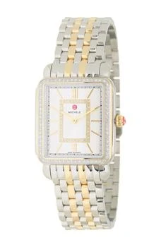 Michele | Deco II Mid Two-Tone 18K Gold Diamond Watch, 26mm - 0.45 ctw,商家Nordstrom Rack,价格¥12149