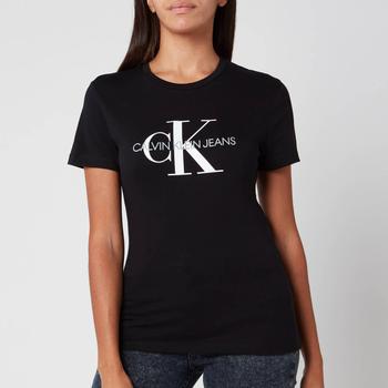 推荐Calvin Klein Jeans Women's Monogram Logo Regular Fit T-Shirt - CK Black商品