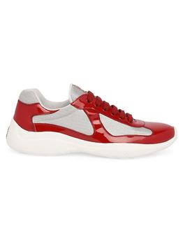 prada男鞋怎么样, Prada | America's Cup Patent Leather & Technical Fabric Sneakers商品图片 