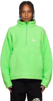 STUSSY | Green Embroidered Sweatshirt商品图片,额外8.5折, 独家减免邮费, 额外八五折