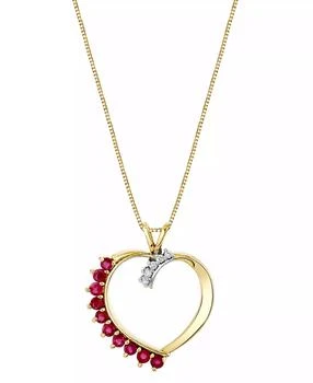 Macy's | Ruby (1/2 ct. t.w.) & Diamond Accent 18" Heart Pendant Necklace in 10k Gold (Also in Tanzanite),商家Macy's,价格¥3108