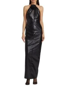 Ronny Kobo | Danz Faux Leather Appliqué Column Gown,商家Saks OFF 5TH,价格¥1868