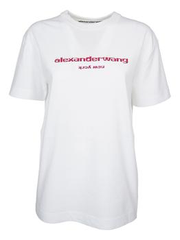 Alexander Wang | Alexander Wang High Twist Jersey Logo T-Shirt商品图片,6.7折