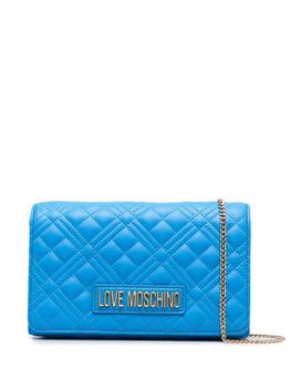 product logo-plaque quilted clutch bag - women image