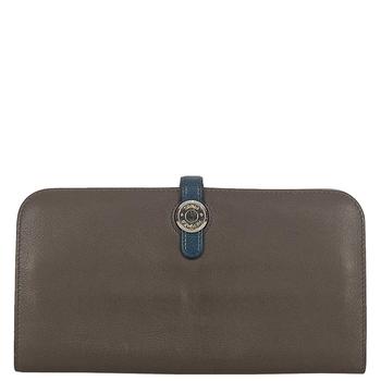 推荐Hermes Grey Calf Leather Dogon Long Wallet商品