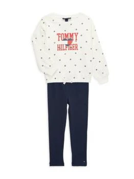 推荐Little Girl's 2-Piece Logo Sweatshirt & Leggings Set商品