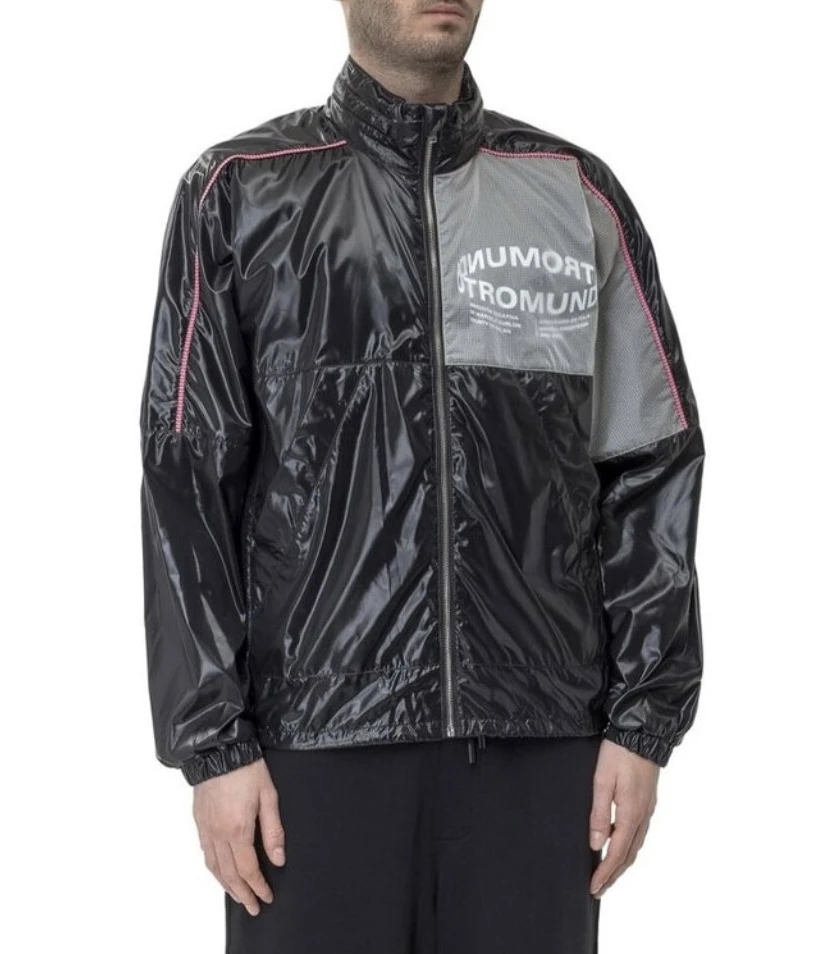 Marcelo Burlon | Marcelo Burlon 立领拼接拉链长袖夹克外套  男款黑色CMEB028R20FAB002-1001,商家SPI,价格¥3774