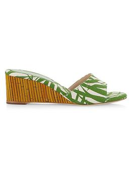 kate spade鞋, Kate Spade | Meena Printed Canvas Wedge Sandals商品图片 