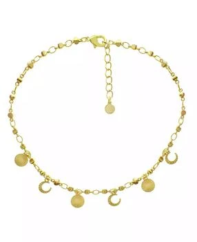 And Now This | Moon and Disc Charm Anklet in Gold or Silver Plate,商家Macy's,价格¥66