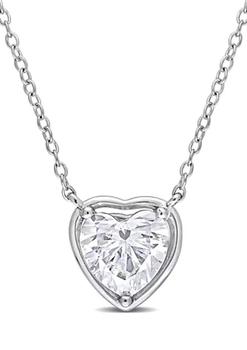 推荐2 ct. t.w. Created Moissanite Heart Necklace in Sterling Silver商品