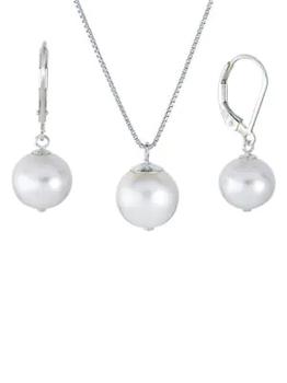 BELPEARL | 2-Piece Sterling Silver & Cultured Pearl Necklace & Earrings Set商品图片,5折