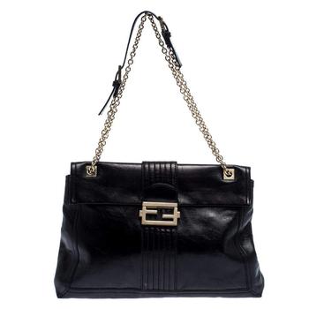 美国芬迪法棍, [二手商品] Fendi | Fendi Black Leather Maxi Baguette Flap Shoulder Bag商品图片 5折, 满1件减$100, 满减