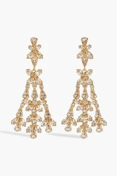 Jennifer Behr | Parthenia gold-tone crystal earrings,商家THE OUTNET US,价格¥2194