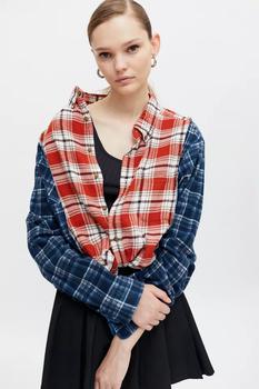 Urban Renewal | Urban Renewal Recycled Middle Splice Flannel Shirt(实际配色参照实拍图）商品图片,4.2折