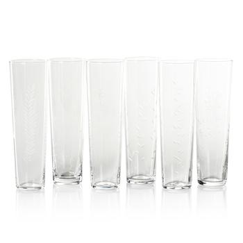 商品Zodax | Assorted Botanical Etched Flutes, Set of 6,商家Lord & Taylor,价格¥694图片