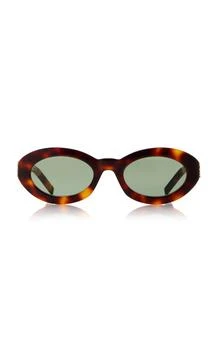 推荐Saint Laurent - Round-Frame Acetate Sunglasses - Brown - OS - Moda Operandi商品