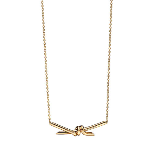 Tiffany & Co.新款, Tiffany & Co. |   Tiffany & Co./蒂芙尼 22春夏新款 Knot系列 18K金 黄金色 绳结吊坠项链69544800商品图片 包邮包税
