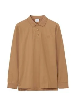 Burberry | Long-sleeve monogram motif cotton piquÃ£Â© polo shirt 