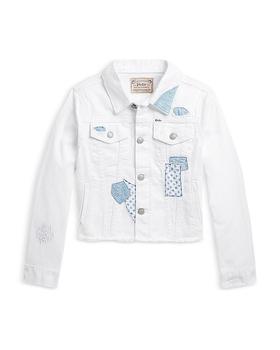 商品Ralph Lauren | Girls' Patchwork Distressed Cropped Denim Jacket - Little Kid, Big Kid,商家Bloomingdale's,价格¥956图片
