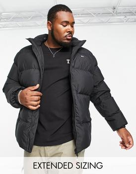 推荐Tommy Jeans Big & Tall polyester essential hooded puffer jacket in black商品