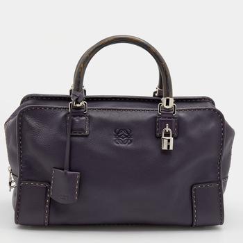 [二手商品] Loewe | Loewe Purple Leather Wood Handle Amazona 36 Bag商品图片,5.7折, 满1件减$100, 满减