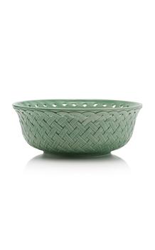 商品MoDA | Moda Domus - Large Hopenwork Creamware Salad Bowl - Color: Green - Material: Ceramic - Moda Operandi,商家Moda Operandi,价格¥1682图片
