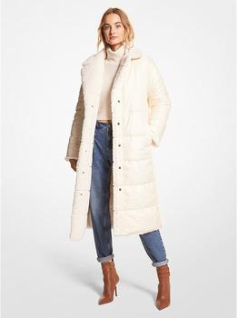 Michael Kors | Quilted Ciré and Faux Shearling Reversible Puffer Coat商品图片,独家减免邮费