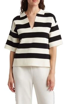 ELIE ELIE TAHARI | Stripe Short Sleeve Polo Sweater,商家Nordstrom Rack,价格¥187