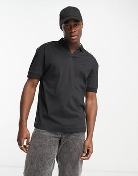 Calvin Klein | Calvin Klein open placket polo shirt in black商品图片,8折