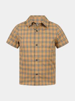 burberry短袖, Burberry | Burberry Beige Boys Cotton Check Short Sleeve Shirt商品图片 6.9折